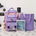 thumbnail image 2 of Four-Piece Student Campus School Bag Large-Capacity Nylon Backpack, 2 of 9