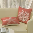 thumbnail image 4 of Orange Starfish Pillow Covers 18x18 Inch Set of 2, Nautical Ocean Coastal Coral Throw Pillows Spring Summer Decorations Linen Pillowcase Outdoor Decor Farmhouse Cushion Case for Home Holiday, 4 of 6