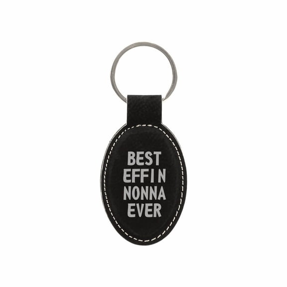 PrecisionNC Funny Italian Grandma Gifts Best Effin Nonna Ever Engraved Keychain Key Tag Mothers Day Gift Grandson Granddaughter (Black)