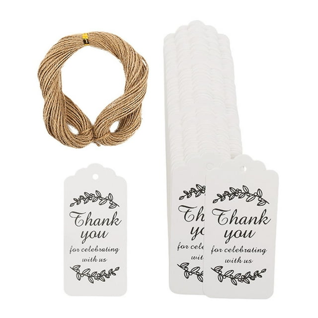 KLKCMS 100 Pieces Handmade Gift Tags DIY Crafting Price Tags Ornaments Small Labels for White