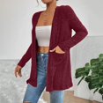 thumbnail image 5 of JUUNthy Cardigan for Womens, Ribbed Knit Open Front Long Sleeve Mid Length Sweater Outerwear with Pockets Black S, 5 of 15