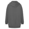 thumbnail image 2 of Hoodies for Women Zpanxa Women's Solid Color Zip up Hoodie, Long Tunic Sweatshirts Jackets, Plus Size Winter Warm Coats, Mid Length Hoodies Jackets Outwear with Pockets Gray S, 2 of 4