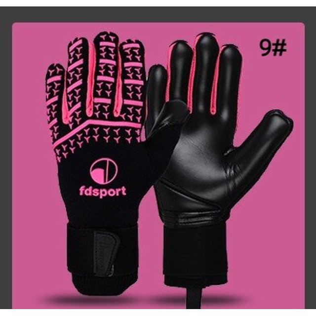 Guantes de portero de fútbol para adultos, correa de muñeca ajustable de látex grueso, antideslizante, resistente al desgaste, guantes de portero de entrenamiento de fútbol Fivean unisex