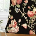 thumbnail image 2 of MIZHONA Black Blackout Curtains for Living Room Pink and Red Floral Window Curtain Set of 2,52"x96", 2 of 5