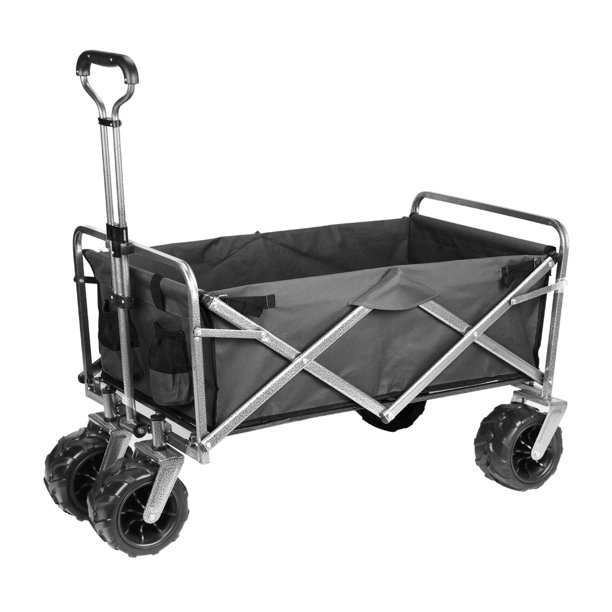 Heavy Duty Beach Cart Collapsible Utility Wagon Garden Cart 4 Wheels