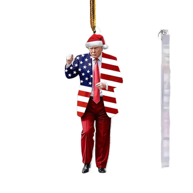 Adorno navideño TQEHS de Donald Trump con presidentes bailando decoración acrílica para árbol de Navidad H9O8