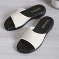 thumbnail image 6 of Tdoqot Womens Slides Sandals- Casual Beach Summer Comfortable Flat Sandals Beige Size 5.5, 6 of 7