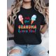 thumbnail image 1 of Pink Or Blue Grandma Loves You Ice Cream Gender Reveal Party T-Shirt Women Graphic Print T Shirt, CCamisetas para mujer, lindas camisetas con estampado gráfico, de manga corta, estilo casual, para ve, 1 of 7