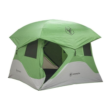 Gazelle Tents T4 8' Heavy Duty Pop Up Hub 4 Person Outdoor Camping Tent, Green