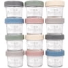WeeSprout Glass Baby Food Storage Jars with Plastic Lids (4 oz, 12 Pack Set)