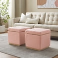 thumbnail image 4 of Linon Elta Square Storage Ottoman, Blush Sherpa, 4 of 13