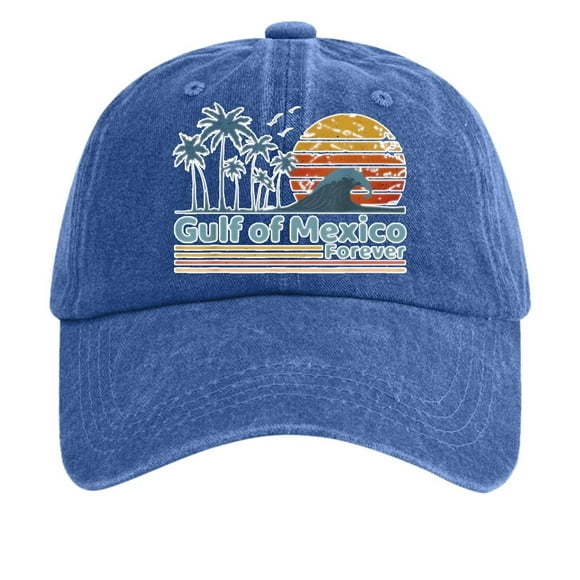 WEIYLL Baseball Cap Women Vintage Washed Denim Printed Summer Outdoor Daily Casual Curved Brim Visors Hat
