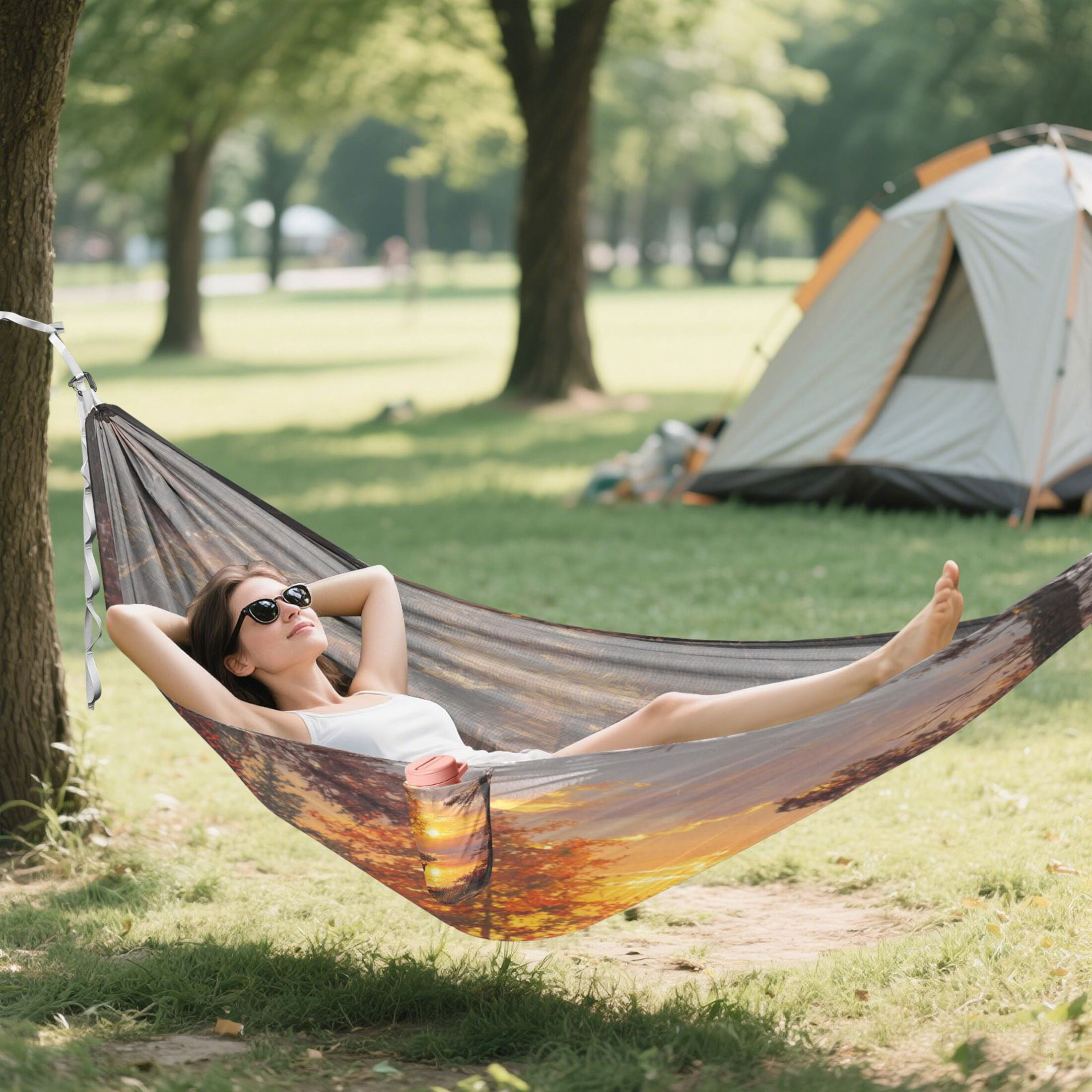 Hammock Camping Hammock Nylon Portable Hammock Travel Camping Hammock Two Deer Near Lake