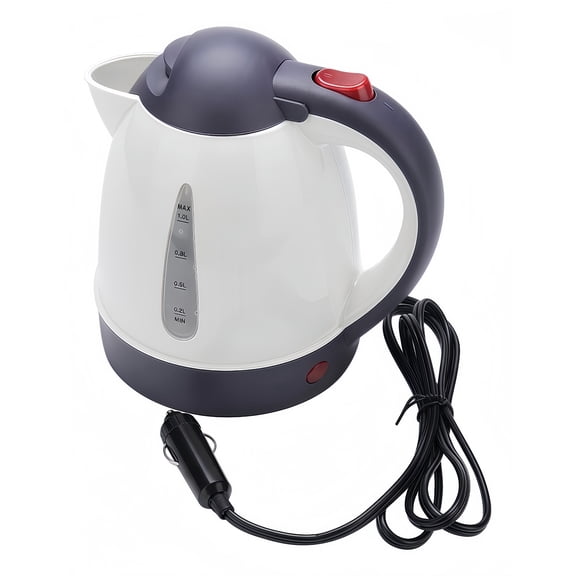 DVWY 1000ML 12V Portable Car Water Kettle, DC Vehicle Hot Water Boiler for Travel, RV, Truck & Camping