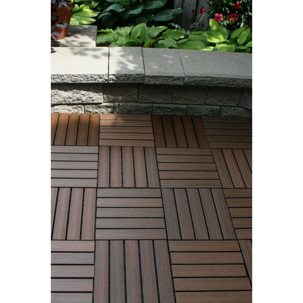 Cedar EON 12x24 Deck and Balcony Tiles Pack of 5 10 sq.ft./Pack 100% Engineered Polymer.