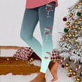 thumbnail image 2 of Women's Leggings High Waist Workout Yoga Pants Soft Stretchy Christmas Print Color Block Comfortable Fitness, 2 of 2