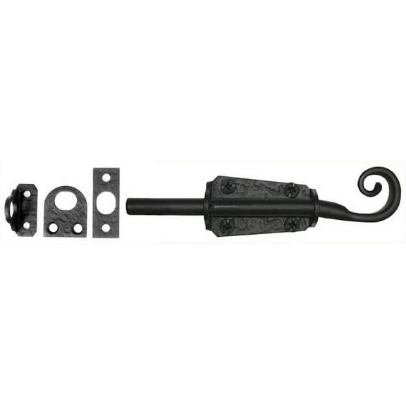 Acorn RL3BP Forged Iron Scroll Surface Bolt - Black