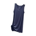 thumbnail image 2 of YUTK Nightgown for Women Loose Sleepwear Women's V-Neck Sleeveless Pajamas Large Size Loose Long Nightdress Blue Xxl, 2 of 4