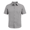 thumbnail image 5 of Men's Stretch Wrinkle-Free Soft Slim Fit Dress Shirts Short Sleeve Formal Wedding Business Casual Button Down Shirt,3XL, 5 of 6