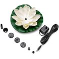 thumbnail image 2 of Solar Water Fountain Floating Landscaping Outdoor Water Feature Garden Fountain Pool Water Feature 7V1.2W (Lotus Shape), 2 of 7