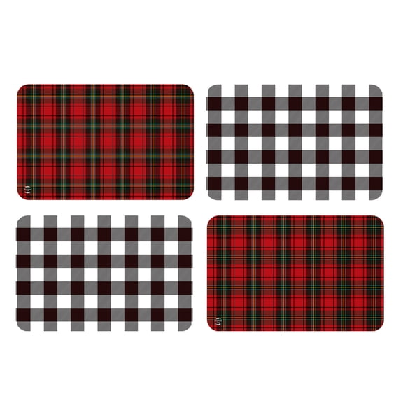 Briarwood Lane Everyday Double Sided Placemat (4-pack) 17x11.25 Checkered Patterns Placemat