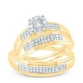 thumbnail image 4 of 10K Yellow Gold His Hers Round Diamond Halo Matching Wedding Set 1/3 Cttw, Womens Size: 5-10, Mens Size: 7-13, 4 of 4