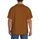 thumbnail image 3 of Balery Black And Orange Houndstooth Camisa Casual de Manga Corta con Botones para Hombre, Texturizada, Estilo Cubano, para Playa, Verano-X-Large, 3 of 5