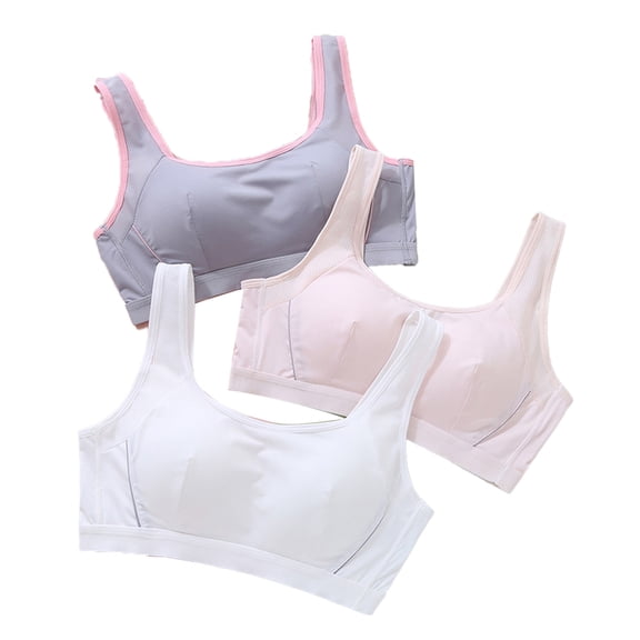 LYMAYTER Big Girls Sports Bra Breathable Teens Cotton Training Bras 9-13 Comfort Tween Bras 75-90A