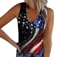thumbnail image 2 of Dolkfu 250th Anniversary Independence Day Women'S Clothing Multicolor Sleeveless V-Neck Button Fashion Patchwork Tank Tops Multicolor,Xl, 2 of 5