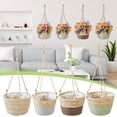 thumbnail image 1 of Panier Suspendu en Rotin / Rangement Mural pour Plantes et Fournitures de Jardinage / Design Décoratif d'Aneth Vert / Utilisation Intérieure et Extérieure, 1 of 5