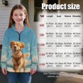 thumbnail image 2 of Xoenoiee Golden Retriever Print Oversized Sweatshirt for Girls Teens Half Zip Pullover Long Sleeve Tops Stand Collar Sweater Tunic Tops, Size 9-10 Years, 2 of 7