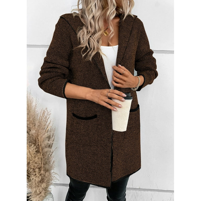 Long Sleeved Contrast Hooded Sweater Long Sleeved Contrast Hooded Sweater