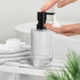 thumbnail image 4 of Dispensador de jabón VIMERPA de vidrio de 325 ml transparente con bomba para baño, 4 of 8