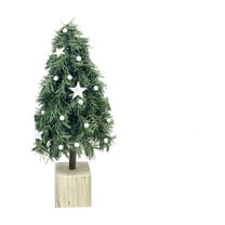 Realistic Artificial Pine Christmas Tree - Mini Small Tabletop Xmas Tree for Home Office Desk Holiday Decor, Christmas Decoration with Lifelike Branches and Easy Setup, 15.75*7.09in