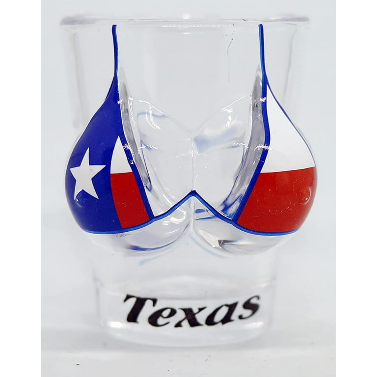 COLLECTIBLE TEXAS JIGGER SHOT GLASS EXTRA LARGE SIZE 12 OZ. RED ACL  ASTRODOME