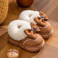 thumbnail image 2 of mgoYE Toddler House Slippers 2-9T Girls Bow Detail Warm Fuzzy Non‑Slip Kids Indoor Home Shoes 13, 2 of 9