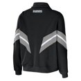 thumbnail image 3 of Women's WEAR by Erin Andrews Black Las Vegas Raiders Yarn Dye Stripe Full-Zip Jacket, 3 of 3