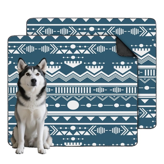 Boho Pattern Pet Housebreaking Pad, Large 35x41 Inch Washable Reusable Mat with Stay-Put Base, Highly Absorbent Dog Pad for Indoor Floor Protection