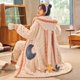 thumbnail image 1 of Pijama grueso de franela para mujer, camisón cálido con capucha, Kawaii ropa para el hogar, túnicas suaves y elegantes, 2XL, Invierno, 1 of 4