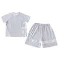 thumbnail image 6 of NAISIBABY Girls Athletic Outfit Sets, Sun Protection Quick Dry Short Sleeve T-Shirt & Shorts Summer Breathable Activewear 2-Piece Gray Size 11, 6 of 7