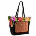 thumbnail image 2 of Bolso de Dama AngeLozano  De Piel Vacuna y Gamuza con Telar Artesanal de Zinacantan Modelo Margarita, 2 of 4