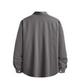 thumbnail image 4 of 100% Cotton Men's Sun Protection Shirts Lapel Button Down Long Sleeve Plain Breathable Lightweight Hiking Shirts for Summer Dark Gray L, 4 of 8