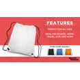 thumbnail image 2 of Drawstring Backpacks Set of 10, Bulk Pack - Water Resistant, Perfect for Gym, Camping, Beach, Outdoor Sports - White, 2 of 5