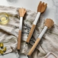 thumbnail image 2 of Oiur Cooking Kitchen Tongs Food BBQ Tool Salad Bacon Steak Bread Cake Wooden Thickened Cute Shape Home Home Kitchen Utensil, 2 of 8