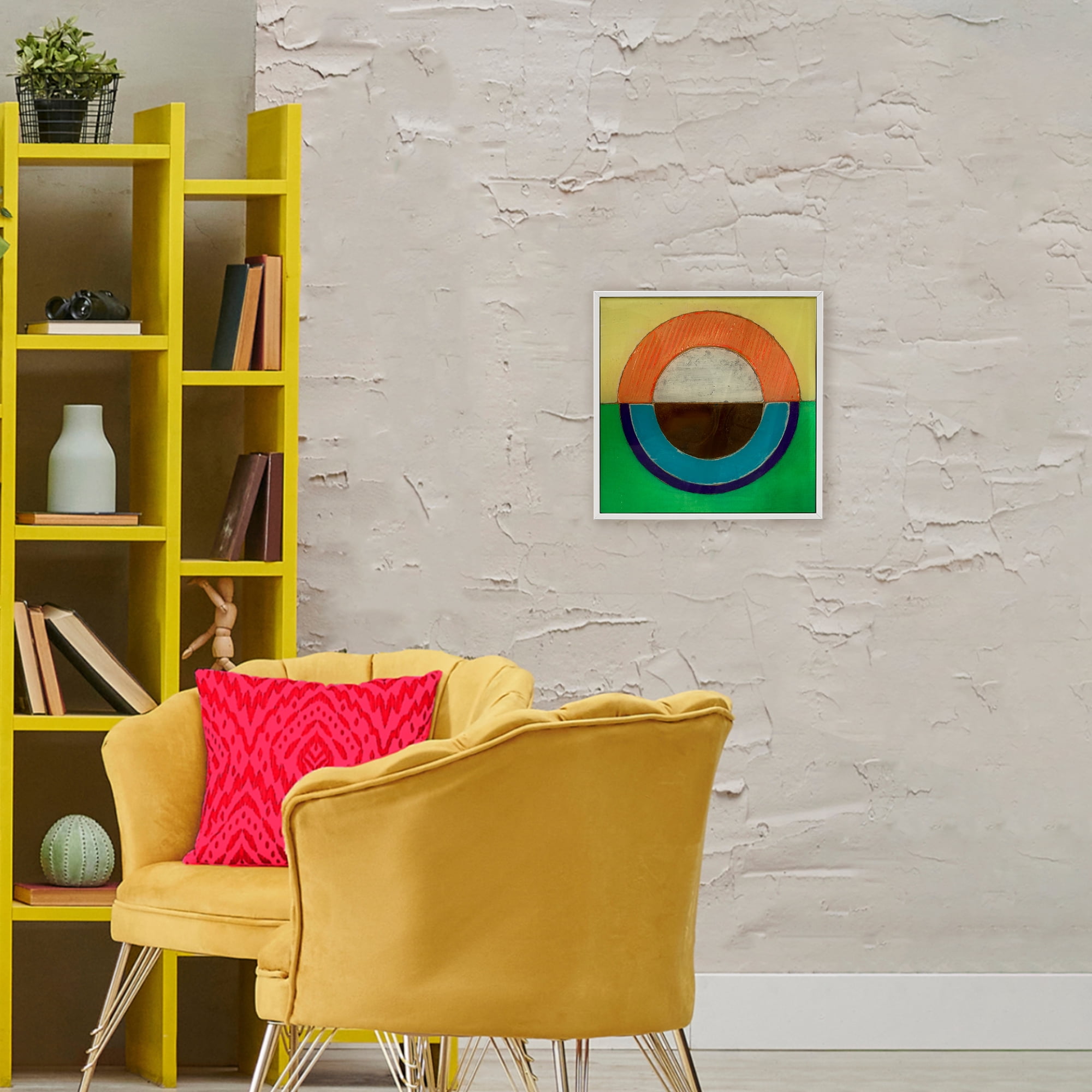 Stupell Industries Balanced Circle Symmetry White Framed Giclee Art, design by Matthew Finger