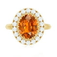 thumbnail image 4 of Rosec Jewels Vintage Inspired Ring - Lab Grown Orange Sapphire Ring with Moissanite Halo, 14K Yellow Gold, US 10.00, 4 of 9