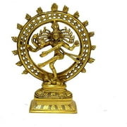 WIGANO 9" inch Genuine Brass Natraj Brass Statue Sculpture for Home,Temple,Office & Living Room or Gifting 1595001595.0 (Golden)