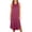 Wine, variant on Loopsun Womens Mid-Calf Sleepshirts Solid Round Neck Sleeveless Side Slit Side Pockets Mid Calf Loungewear