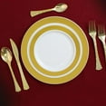 thumbnail image 5 of EcoQuality 7.5" inch Salad Plates & 10.5" inch Dinner Plates Round Plastic Heavy Duty Plates with Gold Rim Design Disposable China Like Plastic Plate Combo Set (16 Pack), 5 of 5