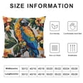 thumbnail image 5 of GOSMITH Leaf Throw Pillow Cover Parrot Bird Plant Flower Petals Hand Drawn Green Decorative Square Big Washable Soft Patterned Sofa Outdoor Bed Dorm Living Room Pillow Cases White, 5 of 5